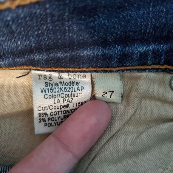 Rag & Bone Skinny Highly Distressed Medium Wash Denim Jeans - Picture 9 of 9